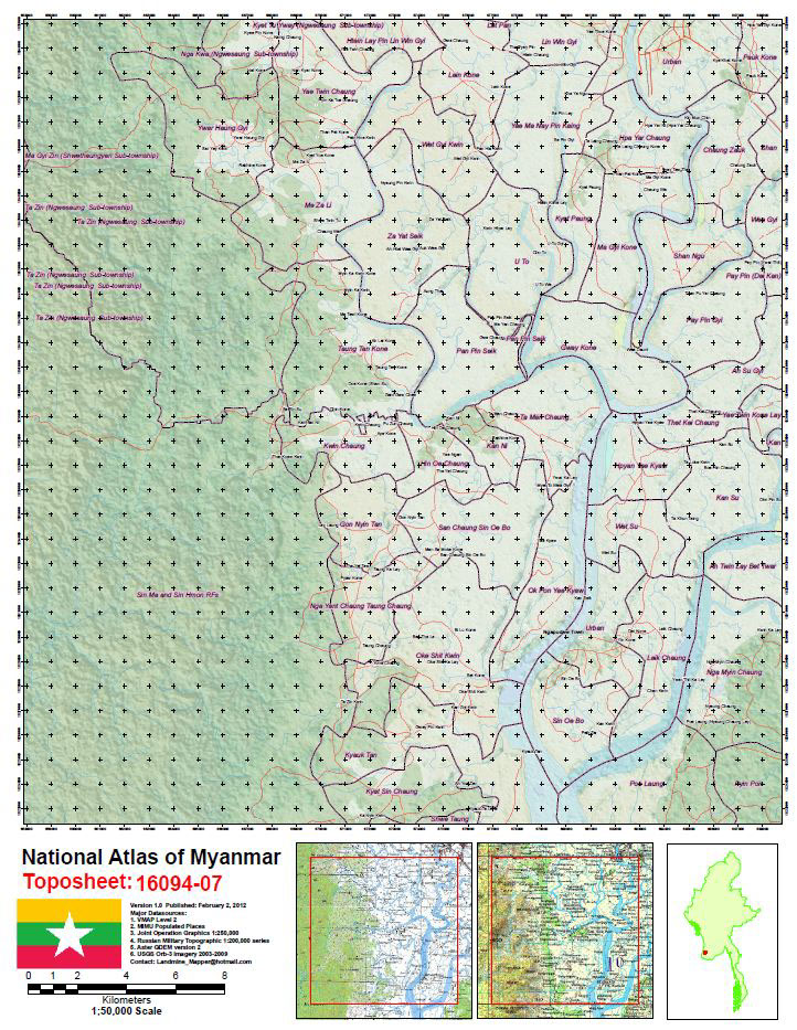 myanmar national topographic atlas maps
