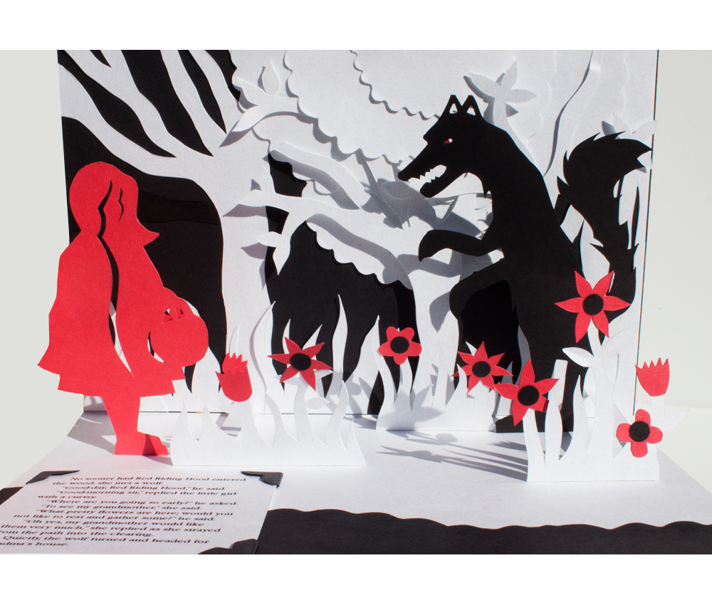 little red riding pop-up book paper art Book Binding