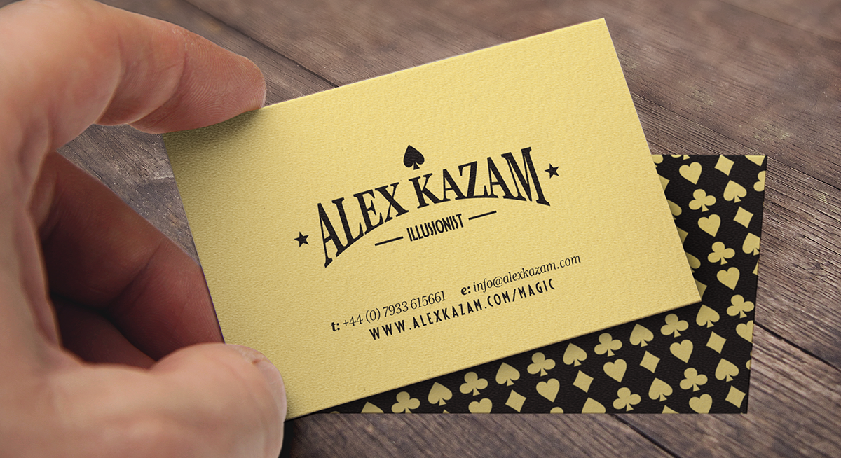 magician Illusionist Playing Cards Stationery logo Business Cards Circus Website