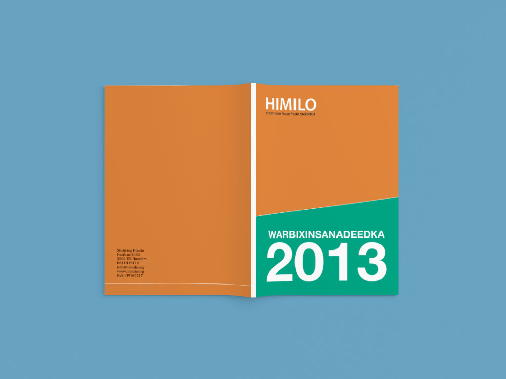 Jaarverslag annual report HIMILO Foundation Booklet brochure jaarverslag 2013 jaarverslag ontwerp vormgeving design grafisch vormgeving Print Work drukwerk boekje