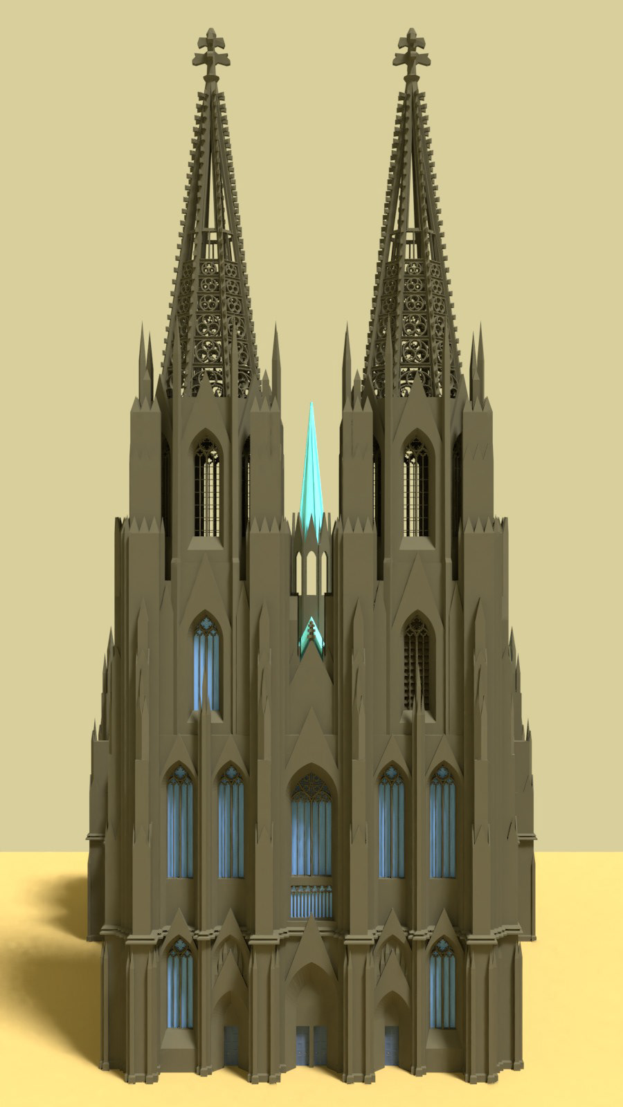 3D cathedral Interior modelling blender Render