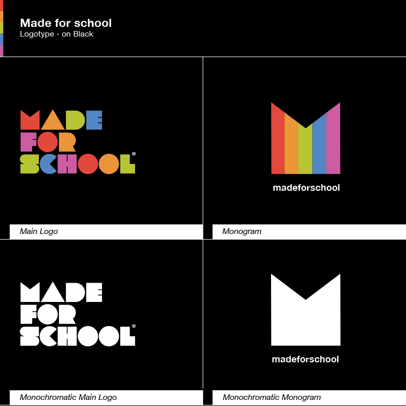 made for school brand identity Logo Design stationary