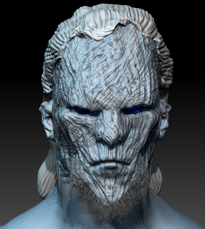 Game of Thrones white walker undead 3D model 3D Character fantasy zombie Sculpt Zbrush photoshop Freelance 3d design Games 3d modeling
