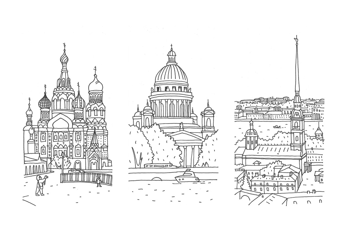 St. Petersburg ILLUSTRATION  art иллюстрация арт Drawing  souvenir typography   attractions sight