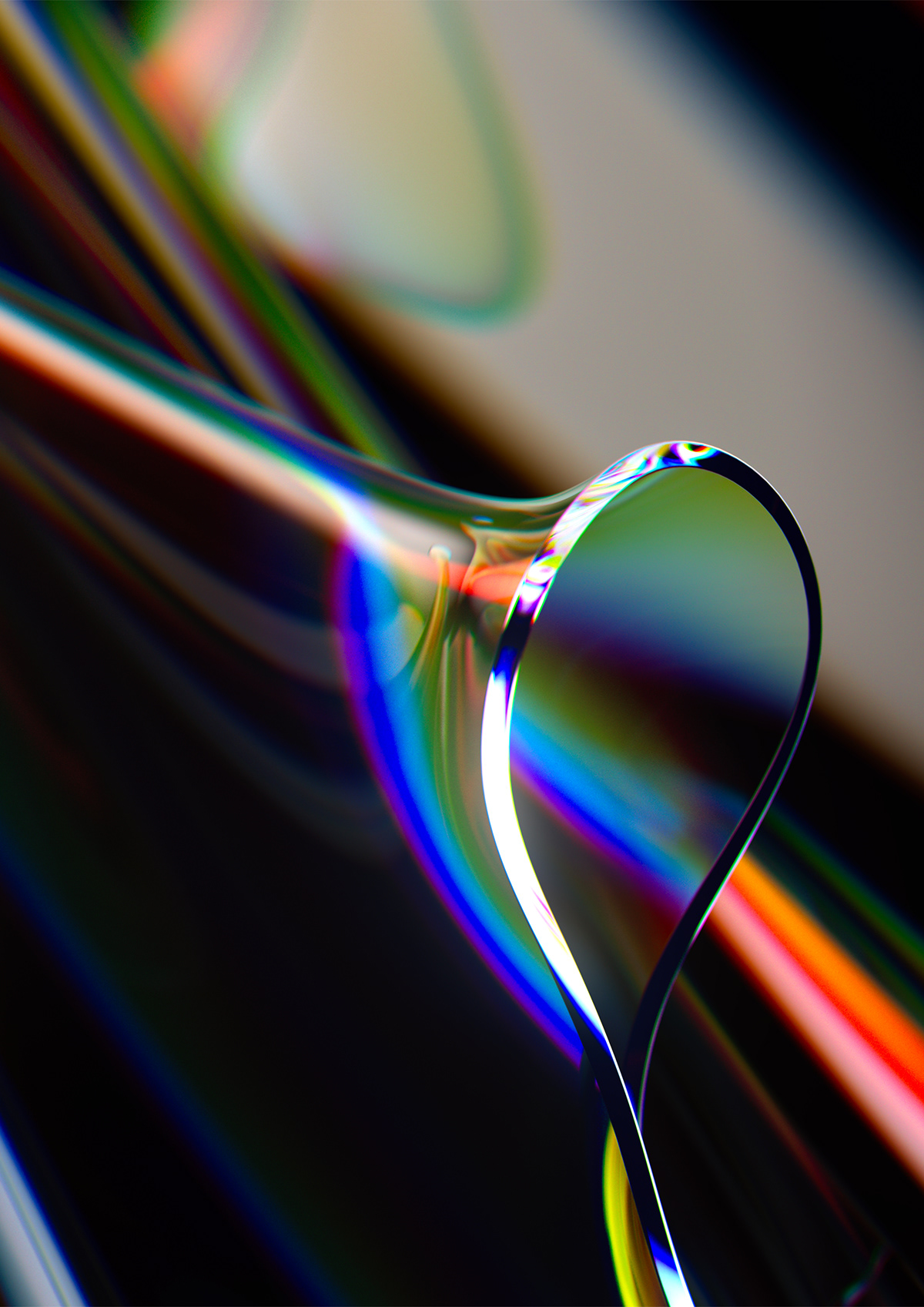 Render spectrum dispersion light glass cloth reflection