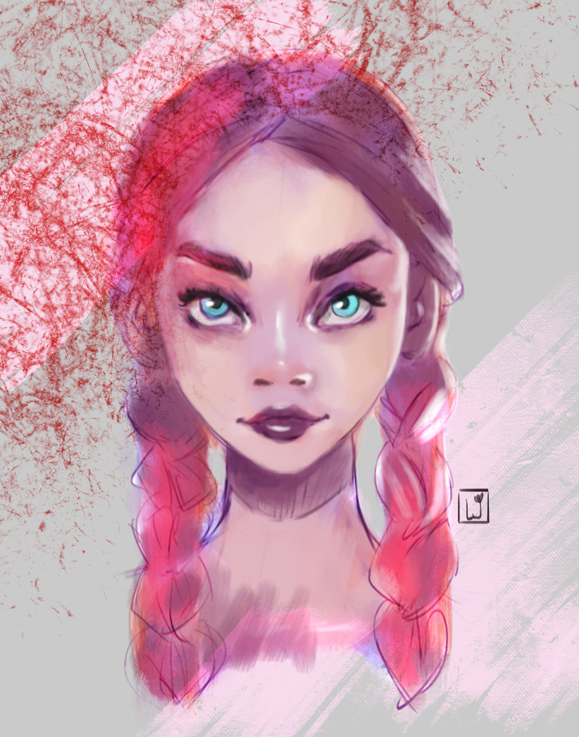 portraits digital photoshop girls characters sketches Drawing 