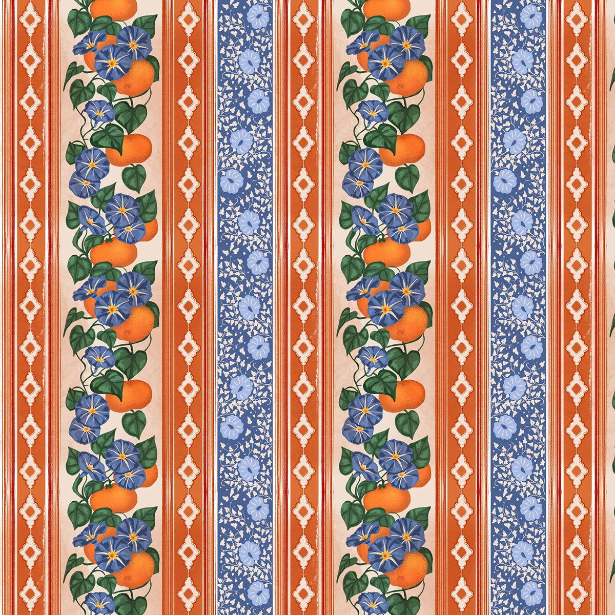 prints fashion design pattern design  textile fabric textile design  floral botanical vintage fruits illustration