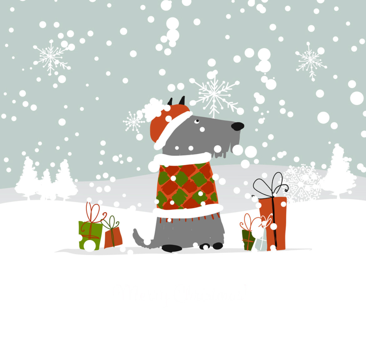 Christmas Christmas gifts dog illustration dogs new year santa dog Winter time
