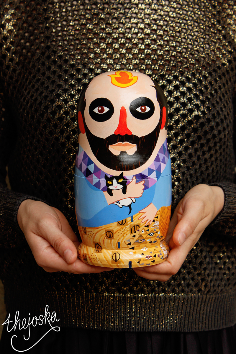 matryoshka nesting doll terminator darth vader star wars baywatch Mitch Buchannon Gustav Klimt Frida Kahlo luchador