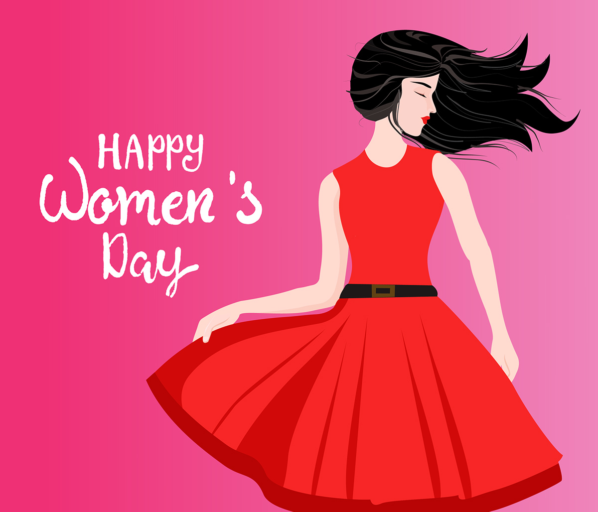 womens day girls march happy day protest rights attitude celebrate poster ILLUSTRATION 