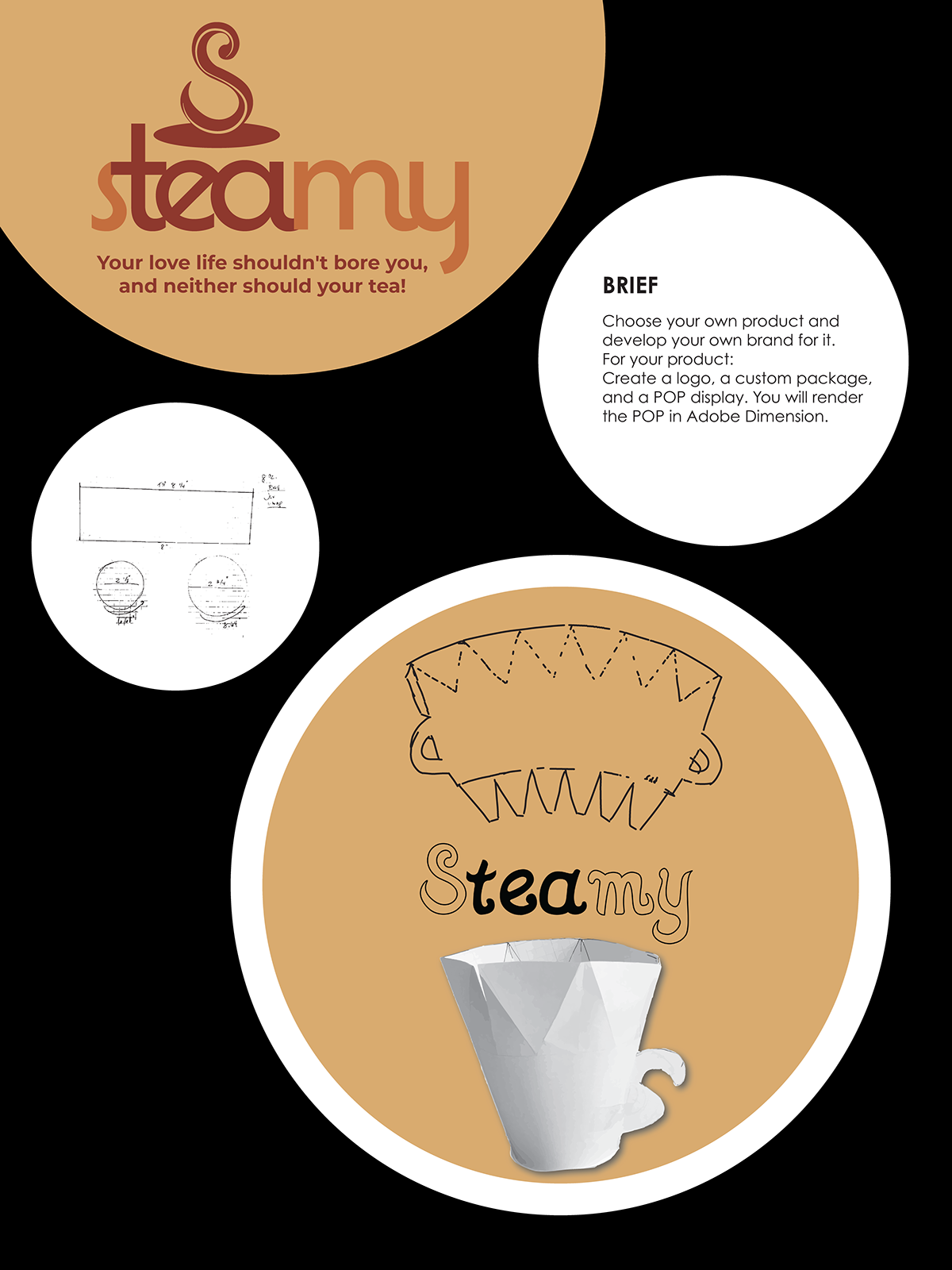 3D Adobe Dimension brand identity dimension ILLUSTRATION  Logo Design packaging design Render tea visualization