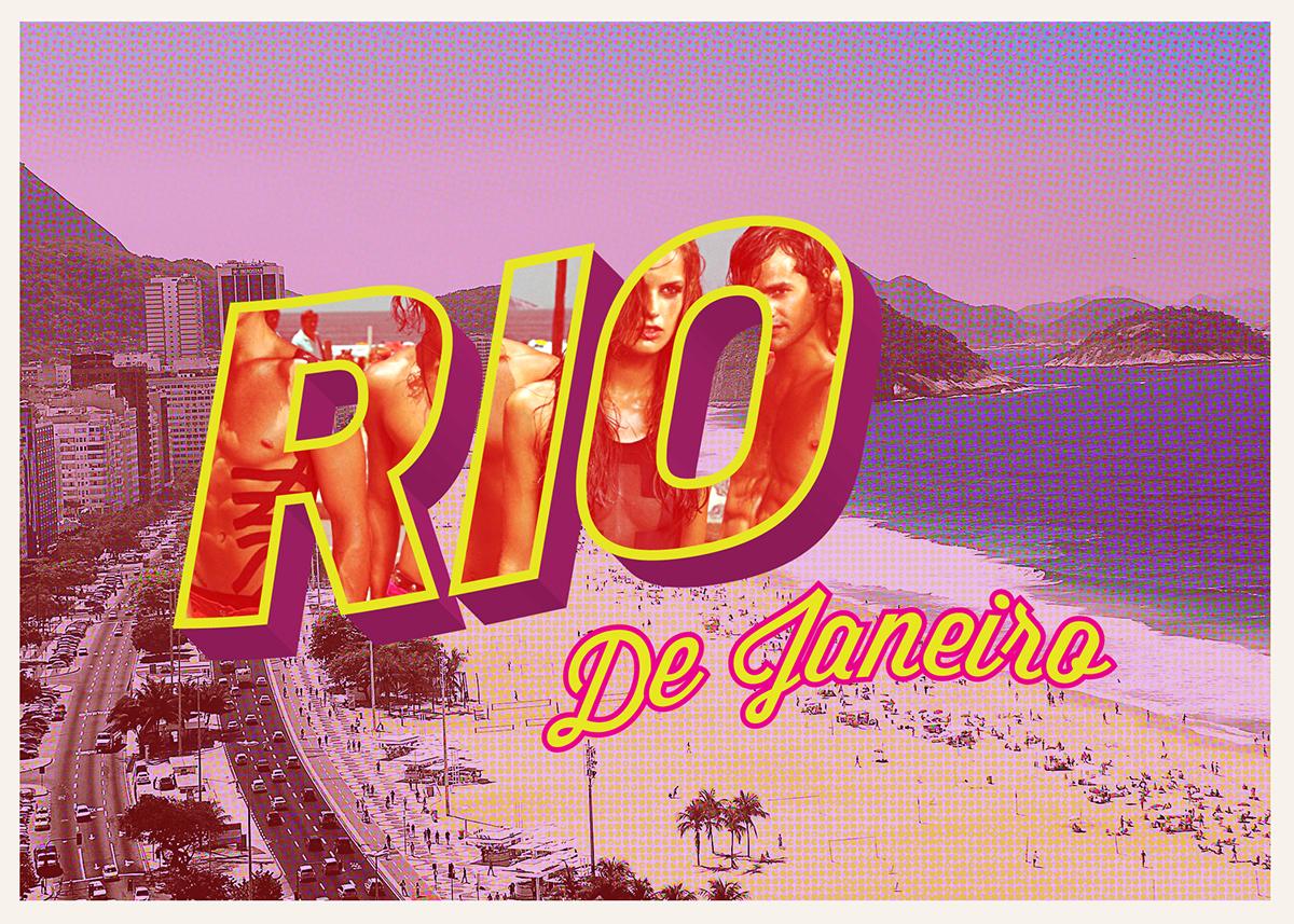 photoshop  Postcards Travel Fun cuba Brazil miami postcards