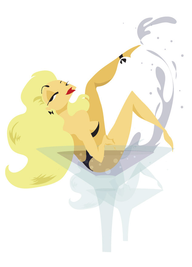commercial illustration pin up advertise