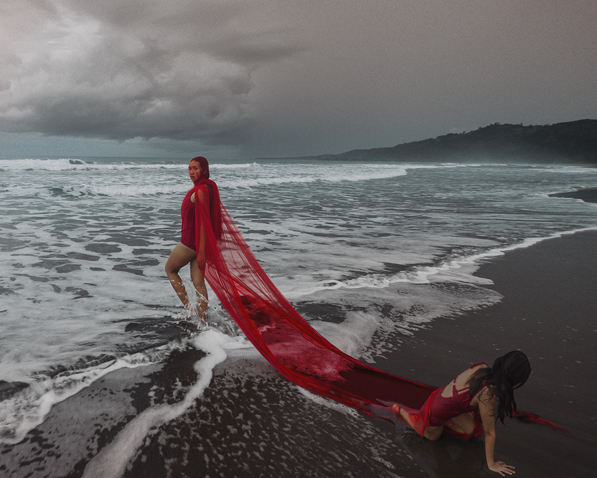 action beach bloody conceptual drifted Fashion  philippines Photography  red surreal