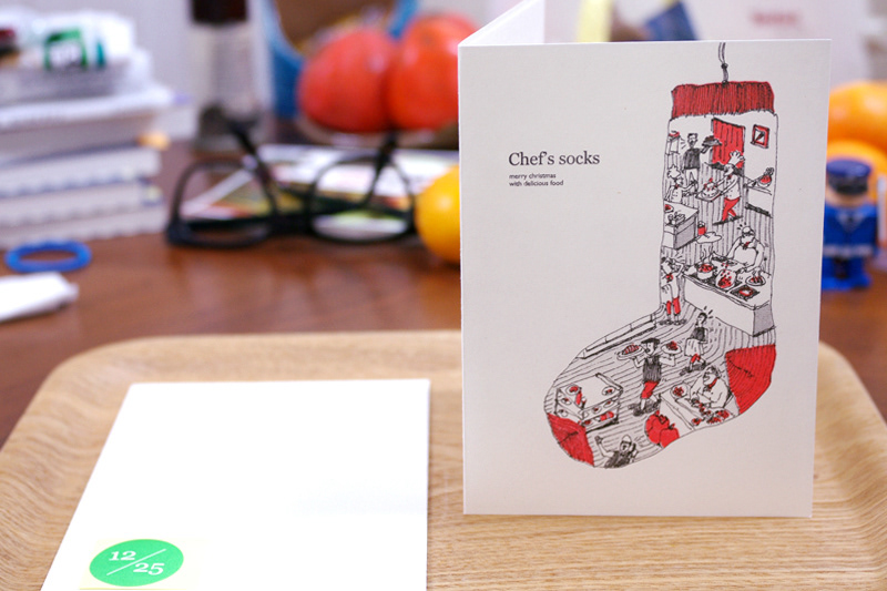 christmas card socks