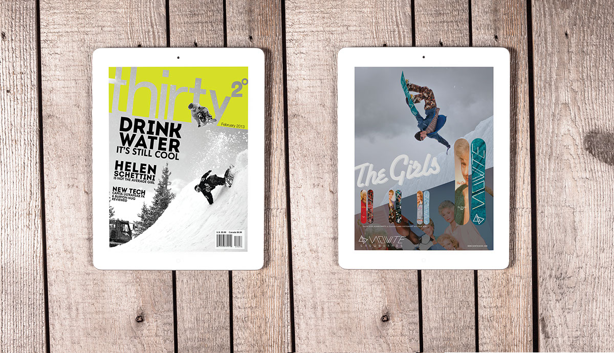 magazine editorial Snowboarding Layout digital snowboard