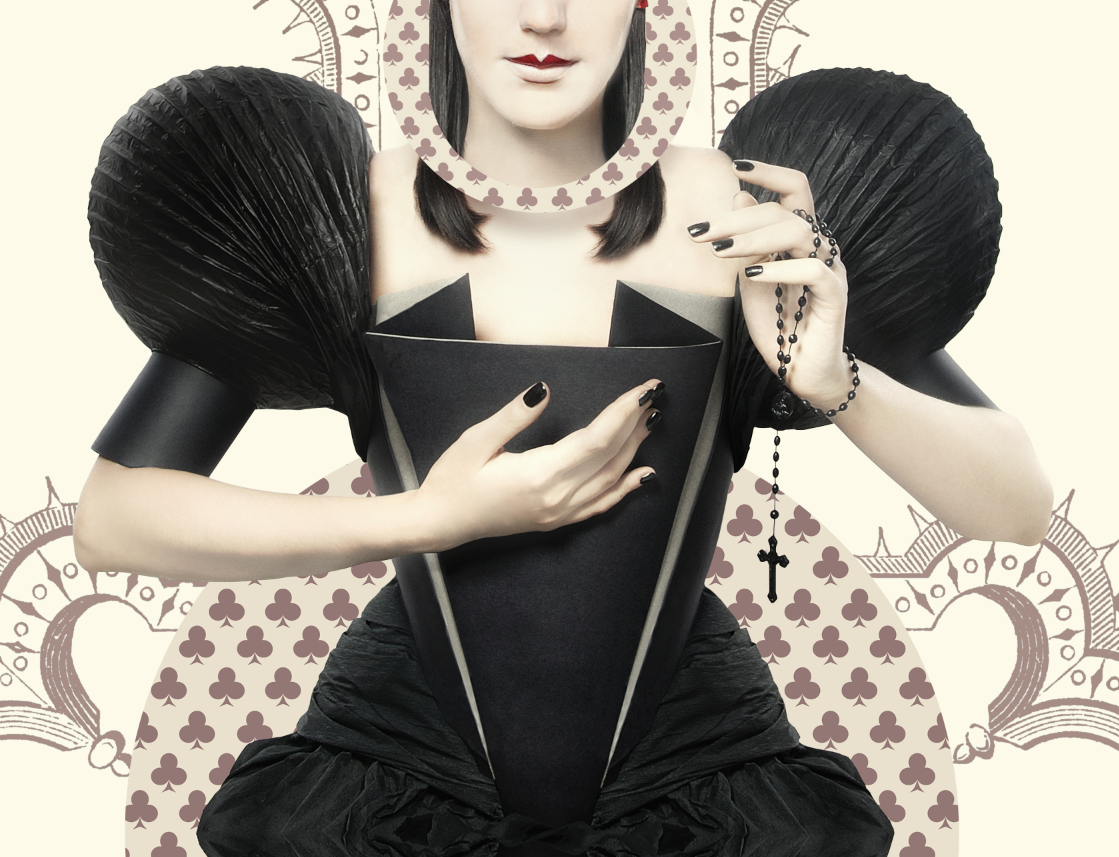 Photography  art direction   playing cards   print design photoshoot model queen Fashion  styling  cut out  paper  cardboard