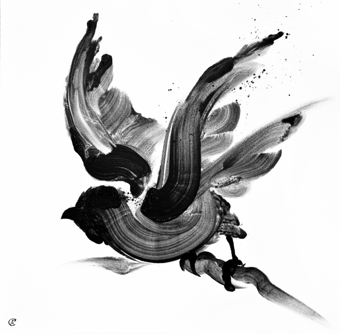 birds Calligraphy   graphicart contemporaryart canvas oil brushes blackwhite interiorproject axaart