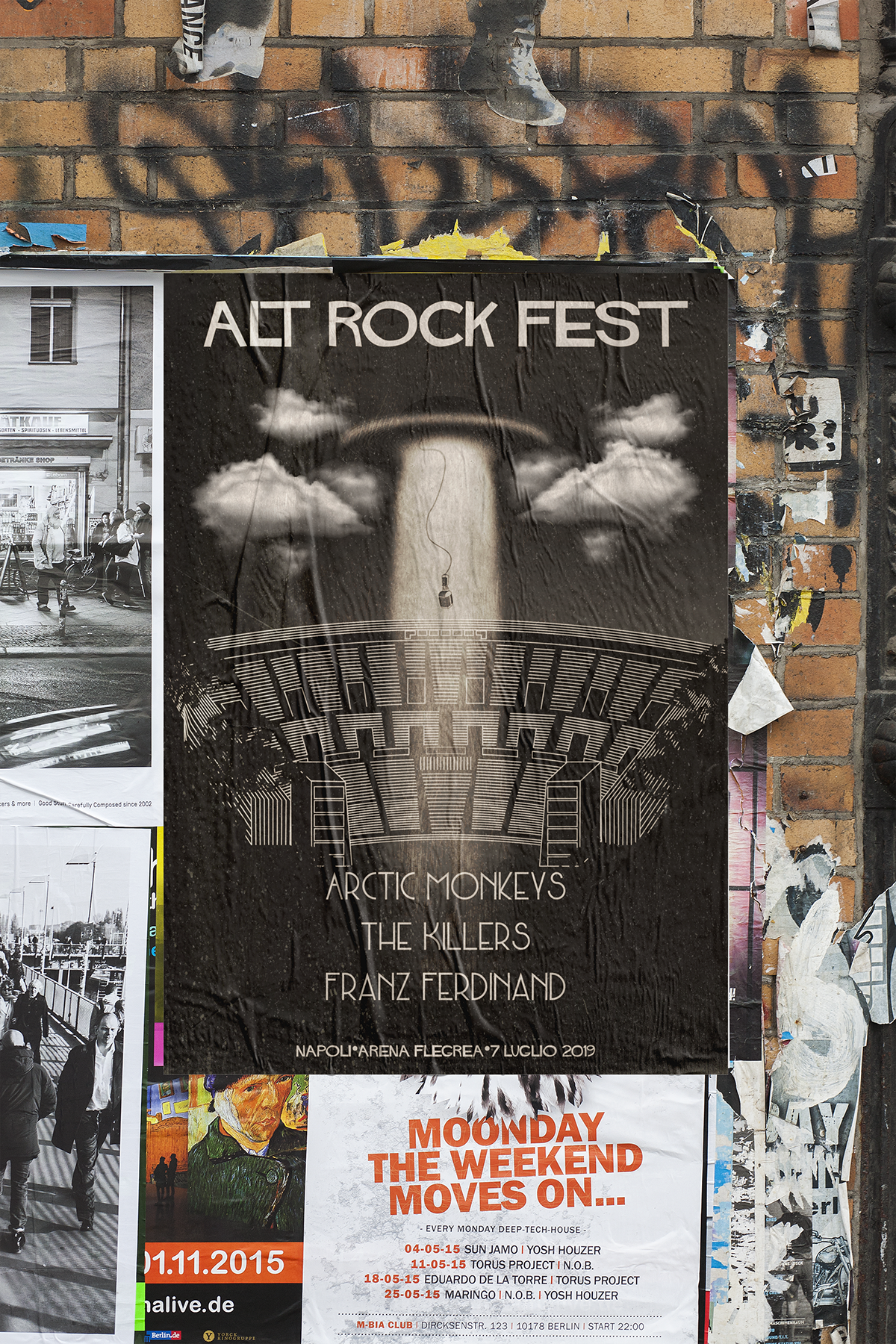AltRockFest NAPOLI poster music branding  indierock Blendtool ilas festival graphic design 