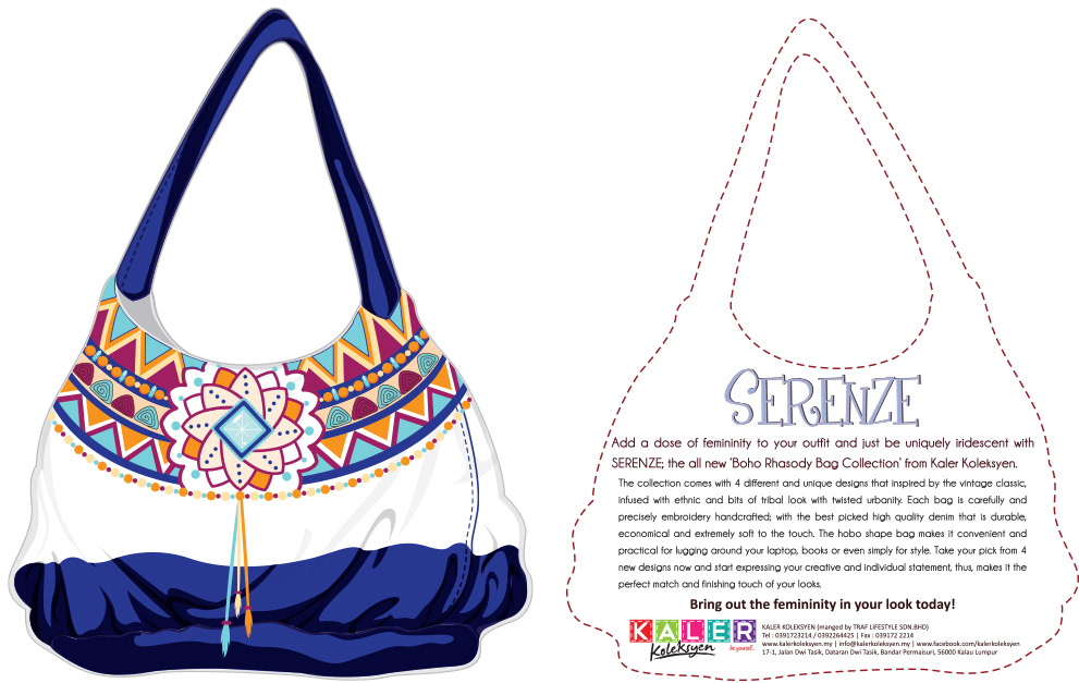 Kaler koleksyen fashion illustration vector bags handmade bohemian boho bohemian rhapsody gypsy Morocco Ethnic malaysia