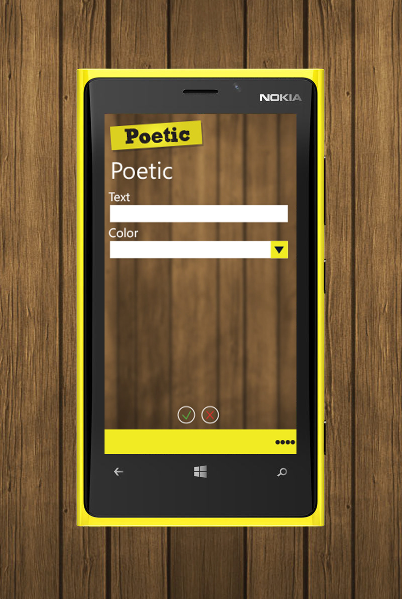 windowsphone windows apps photoapps poetic yellow UX design mobile Mobile Application notes concept