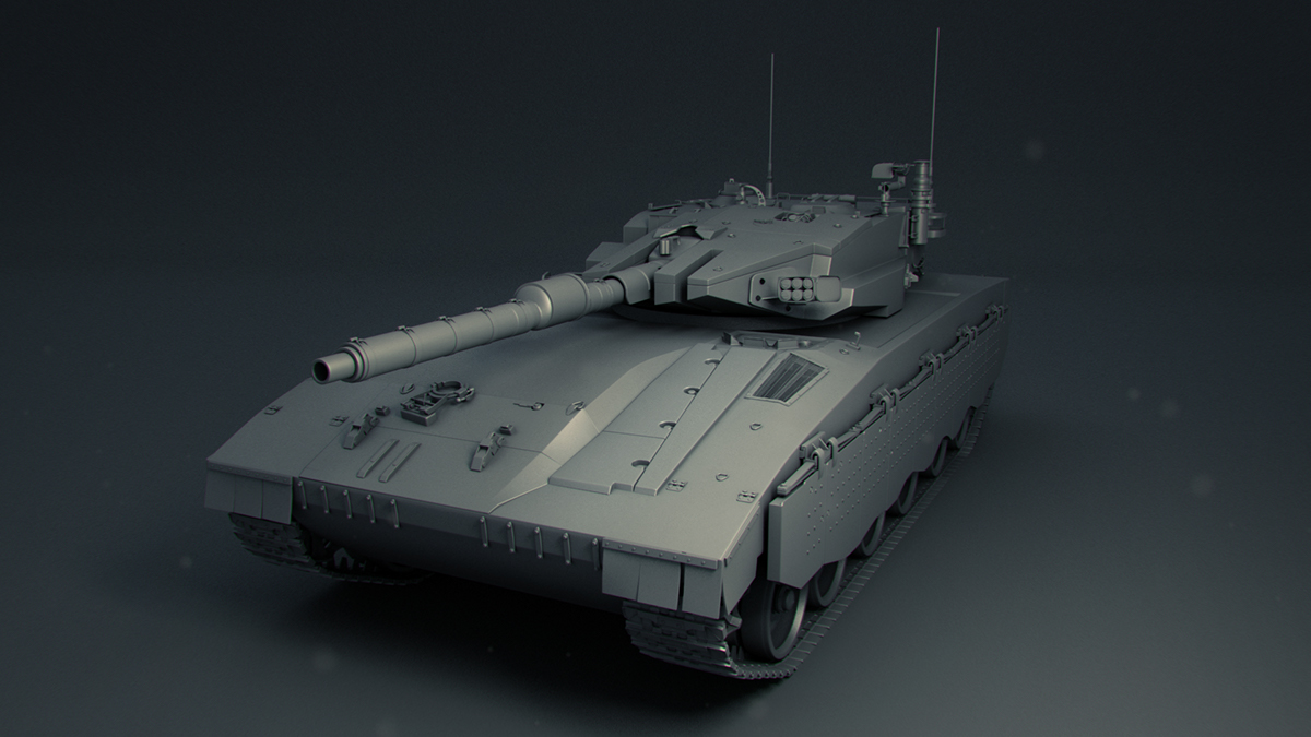 Tank merkava mk3 modeling HardSurface Maya