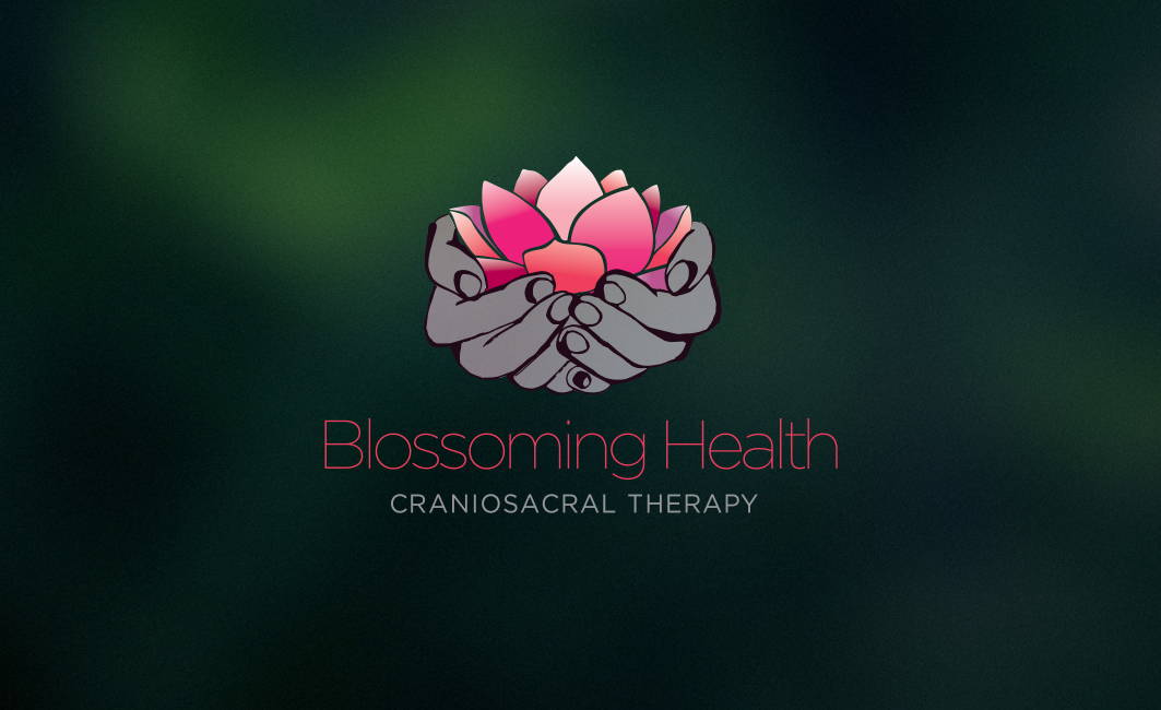 Blossoming Health craniosacral therapy hands Lotus Health beauty Business Cards