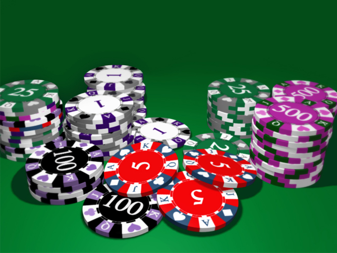 casino table 3D casino Roulette Table Casino Chips.