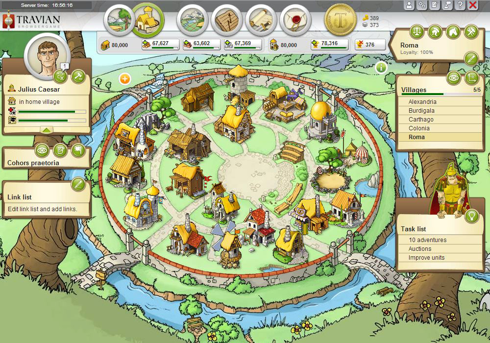 browsergame Travian 4 The Ancients Romans Gauls germans