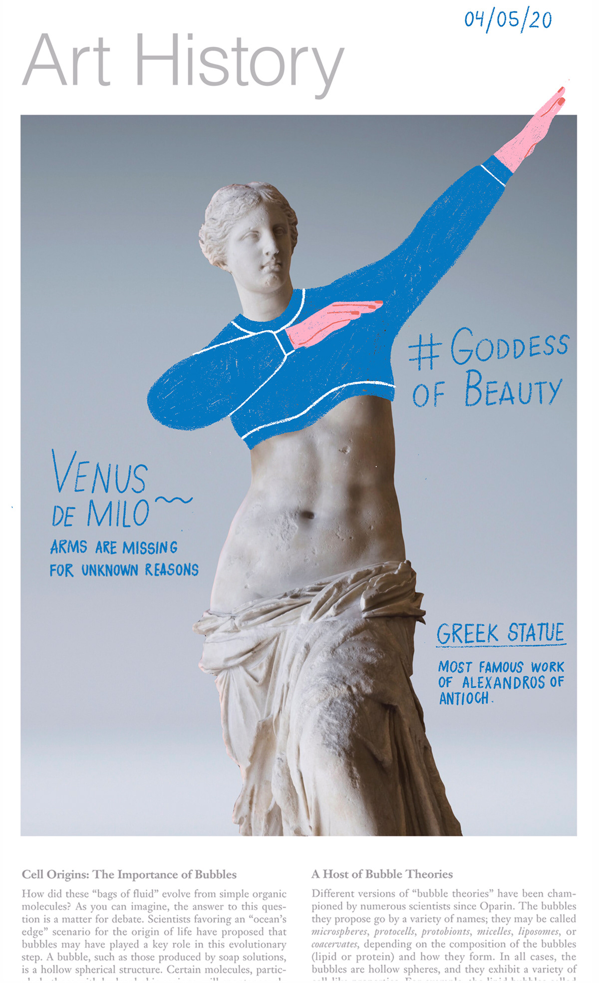 art art history beauty crop-top DAB gif illo ILLUSTRATION  Samsung Venus de Milo