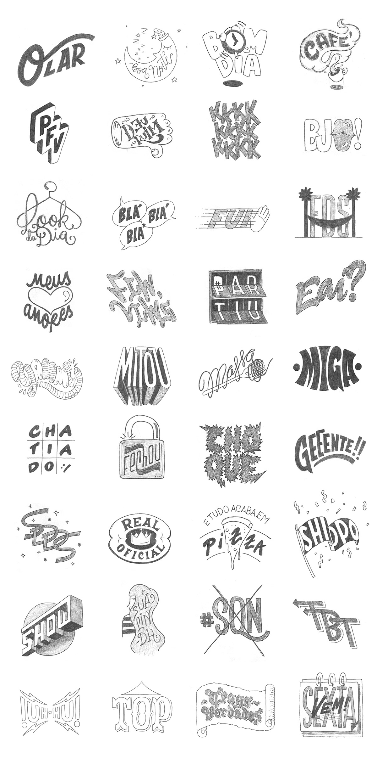 Adobe Portfolio Icon sticker snap snapchat type lettering app Brazil ILLUSTRATION  process