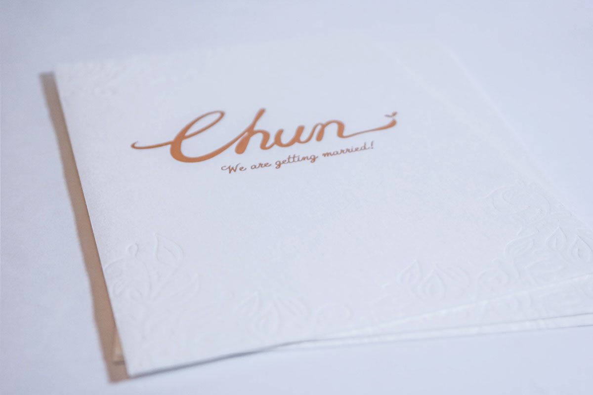 letterpress Printing wedding Invitation foil pattern design logo