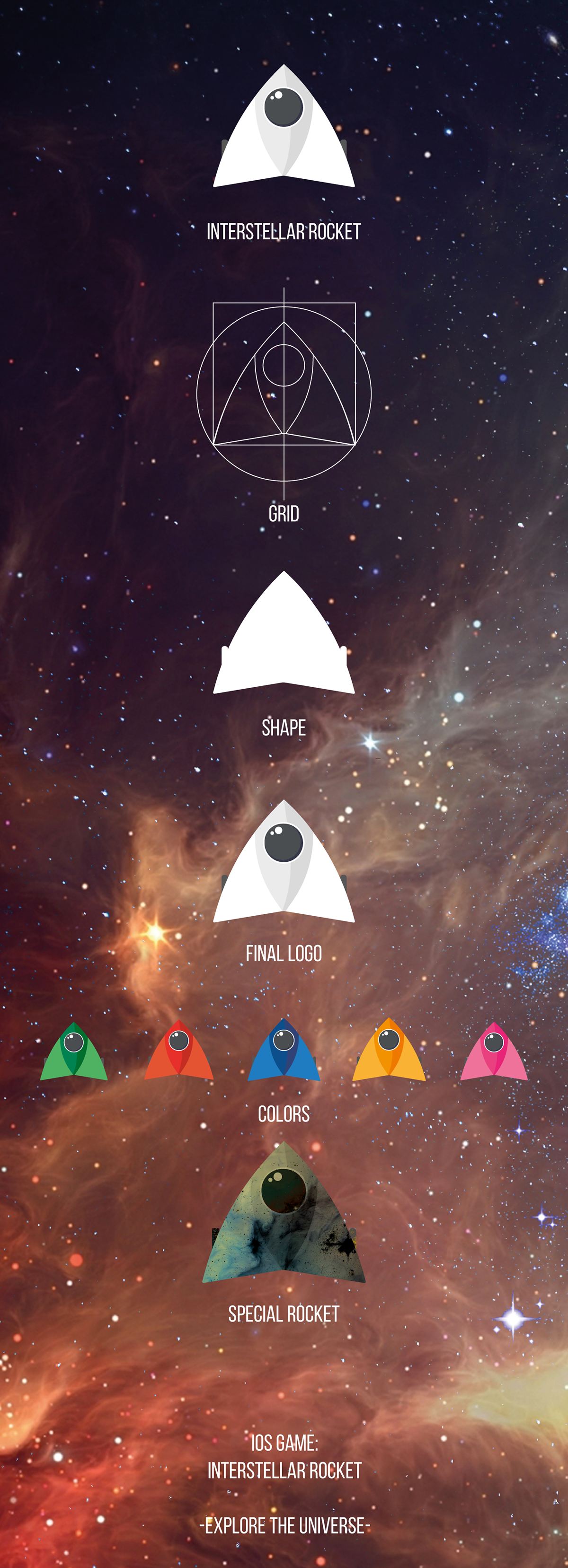 ios game rocket logo universe brand design Space  download free
