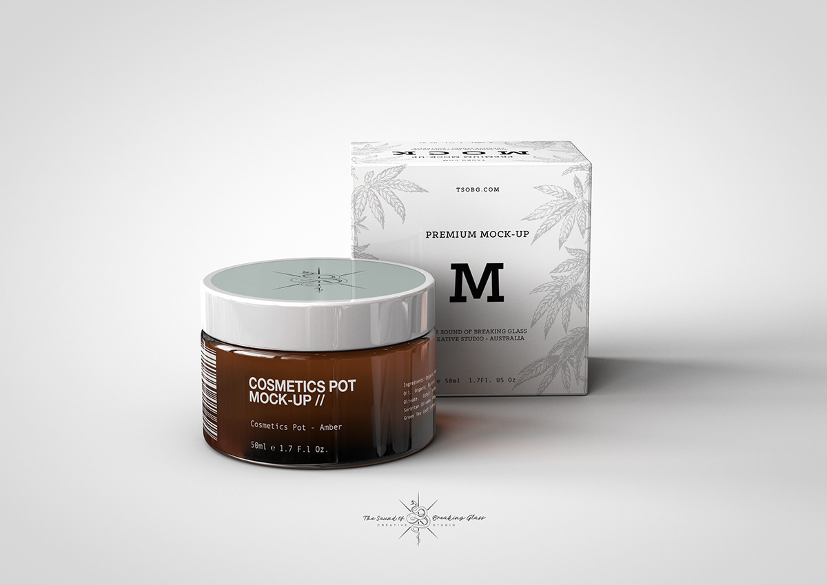 product mock-up cosmetics pot amber pot mock-up Mockup free Box Mock-up apothecary Health & Beauty branding 