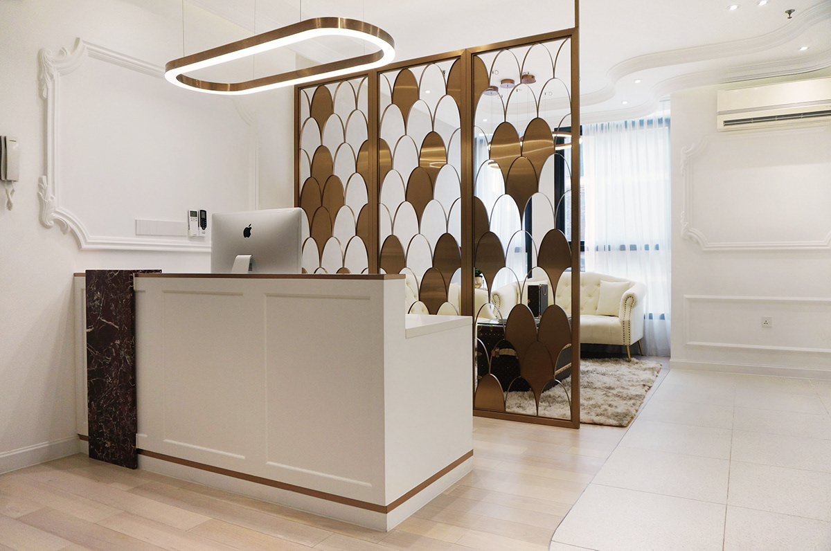 aesthetic beauty center design interior design  Interior Design Malaysia Neo Classical spa design wainscoting