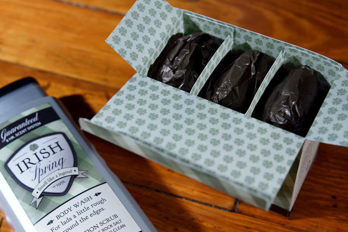 Irish Spring green Packaging soap men redesign plaid clover
