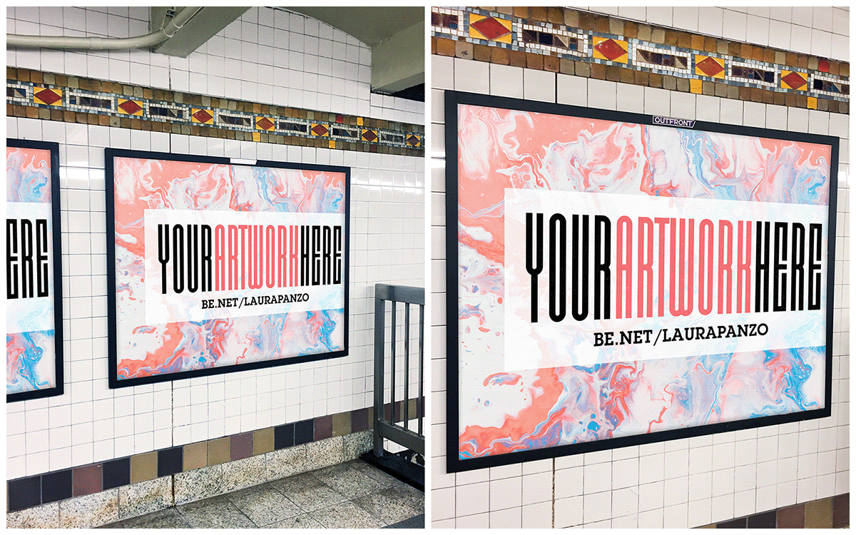 free nyc Manhattan Mockup psd ad Advertising  subway ad mockup
