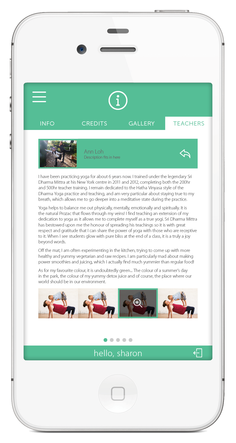 Simply Yoga iphone Mobile app Class Booking