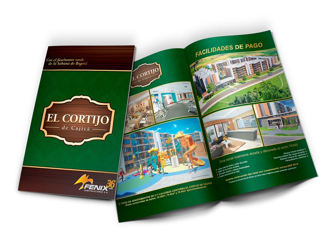 cortijo GUTURO Cajíca fenix construcciones building constructor brand Cundinamarca vivienda diseño design graphic grafico publicidad