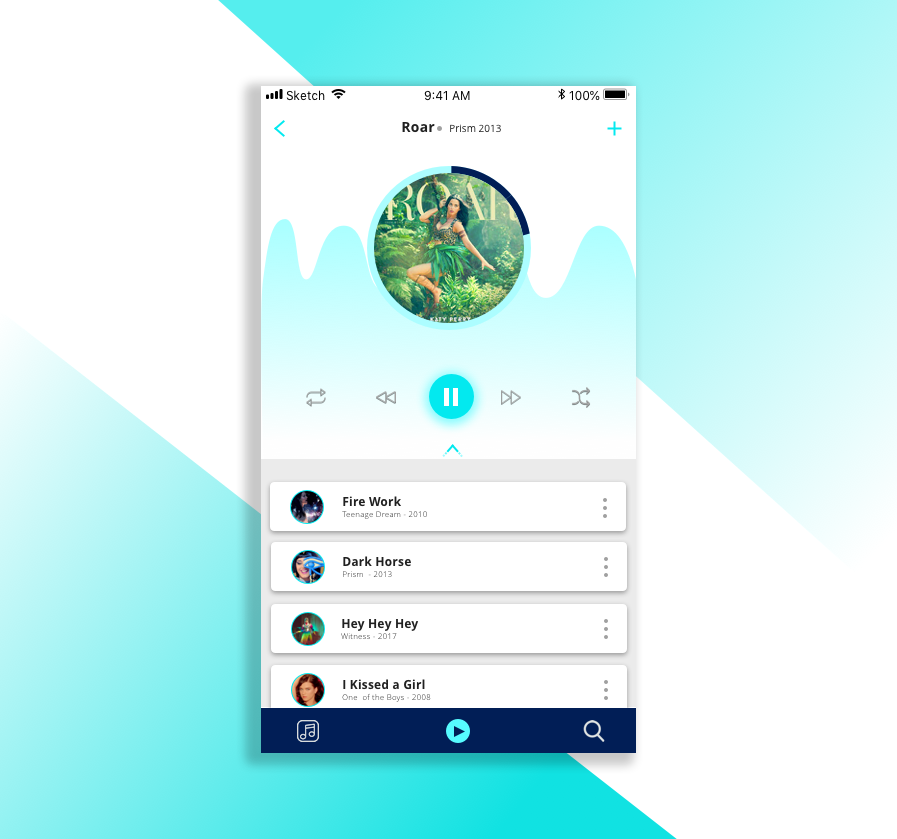 UX UI DESign mobile app design music sketch