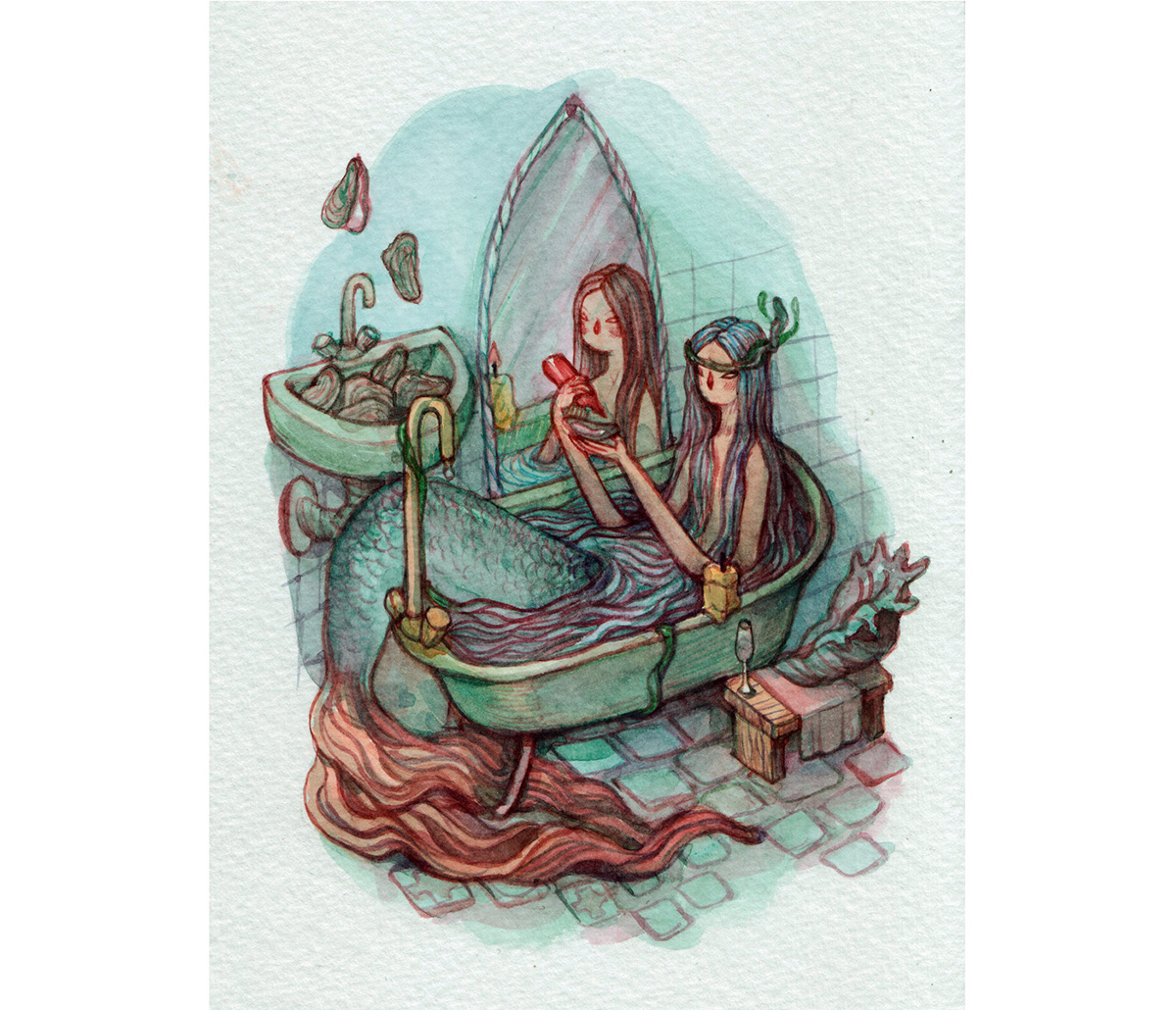 Drawing painting watercolor
