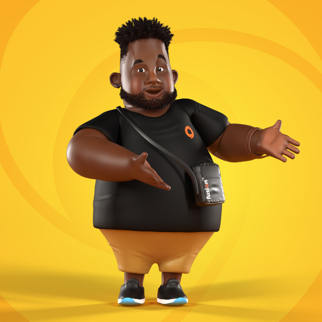 3D animation  black Character fat Mascot mascote modeling motion personagem