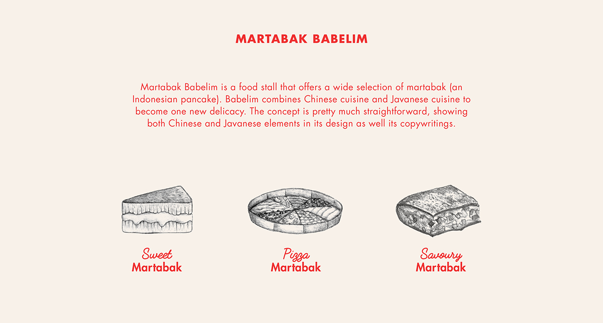 martabak indonesia red Culinary Food  simple clean ILLUSTRATION  jakarta cake