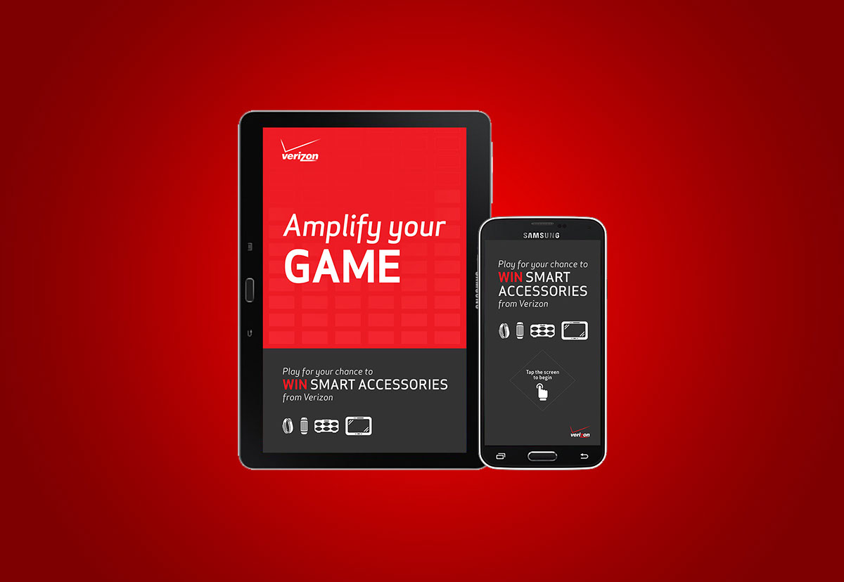 mobile Gaming Experiential Promotion millennials college telecomm tablet game prizes UI ux design mobile carrier