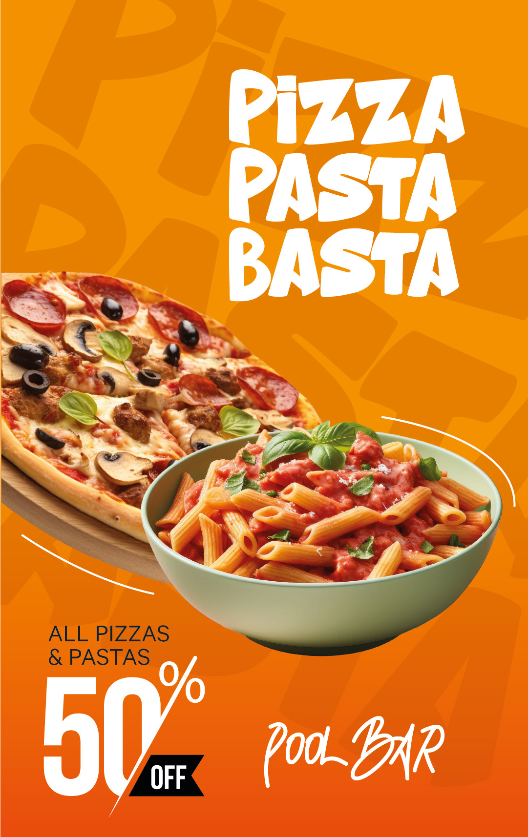 standee design Advertising  Graphic Designer marketing   pastas restaurant Food  menu