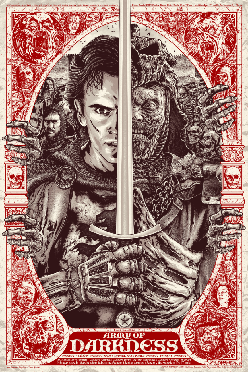 Army of Darkness evil dead screen print poster Movies bruce campbell Ash Williams 