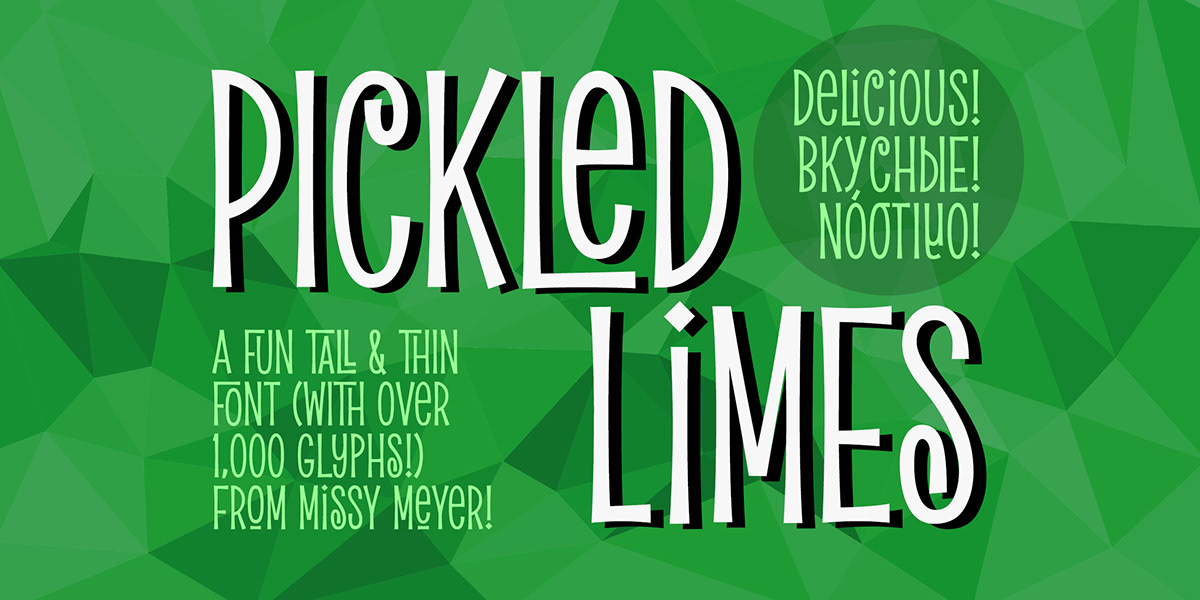 font Hipster pickled limes Retro sans serif single case Typeface unicase