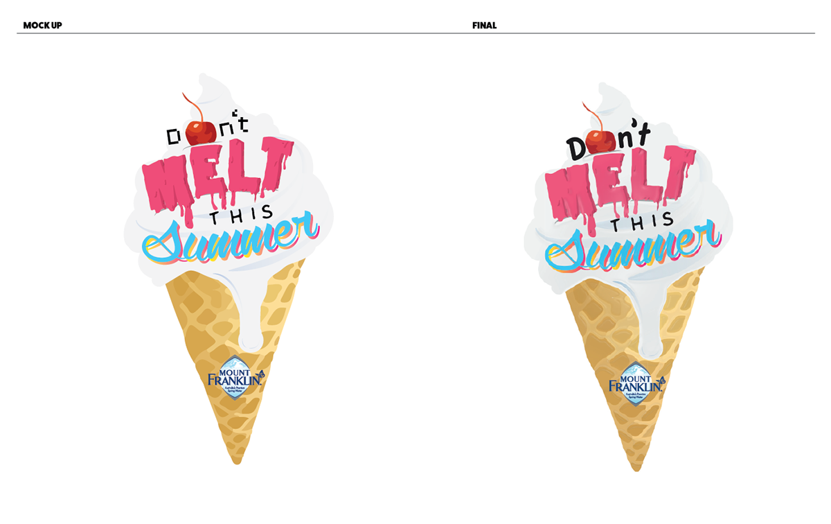 catC CATC Design School ice cream Melt festival summer creme advert mount franklin bottle collar cherry