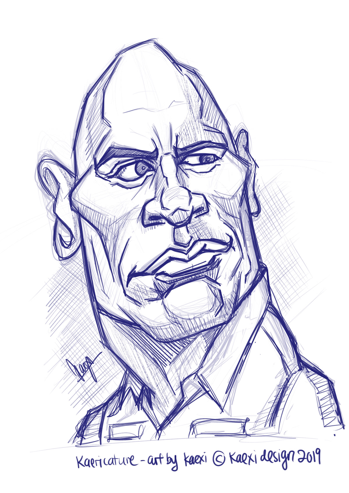 Portrait of Dwayne Johnson by mklari77 on Stars Portraits