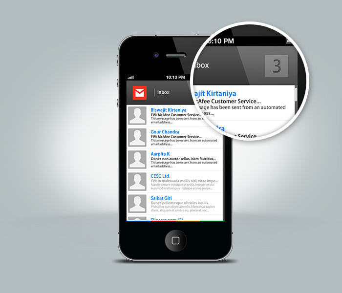 Mobile app re-design gmail app